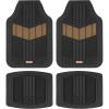 imageMOTOR TREND DualFlex Rubber Car Floor Mats All Weather Waterproof 4Piece Sporty TwoTone Design Car Mats Full Set  Universal TrimtoFit Floor Mats for Car SUV ampamp Trucks  Car Carpet ProtectorBeige