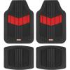 imageMOTOR TREND DualFlex Rubber Car Floor Mats All Weather Waterproof 4Piece Sporty TwoTone Design Car Mats Full Set  Universal TrimtoFit Floor Mats for Car SUV ampamp Trucks  Car Carpet ProtectorRed