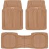 imageMotor Trend FlexToughXL Floor Mats for Cars Full Set AllWeather Rubber Automotive Floor Mats Waterproof Heavy Duty Car Mats Flexible Floor Liners for Car Truck Van SUV Car Floor Mats Beige