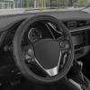 imageMotor Trend GripDrive Faux Black Leather Steering Wheel Cover for Car Truck Van SUV Small 14 inch Size Gray Accent Stitched Car Steering Wheel Cover Vehicle ampamp Auto AccessoriesBlack  Black Accent Stitching