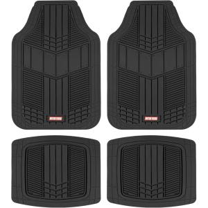imageMOTOR TREND DualFlex Rubber Car Floor Mats All Weather Waterproof 4Piece Sporty TwoTone Design Car Mats Full Set  Universal TrimtoFit Floor Mats for Car SUV ampamp Trucks  Car Carpet ProtectorBlack