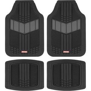 imageMOTOR TREND DualFlex Rubber Car Floor Mats All Weather Waterproof 4Piece Sporty TwoTone Design Car Mats Full Set  Universal TrimtoFit Floor Mats for Car SUV ampamp Trucks  Car Carpet ProtectorGray