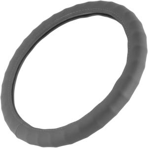 imageMotor Trend Ergonomic Grip Steering Wheel CoverProtector for Small Size Steering Wheels in Cars SUVs Boats 135145quot Grip Drive Pro Comfort Grip BlackBlack StitchingGenuine Leather Gray