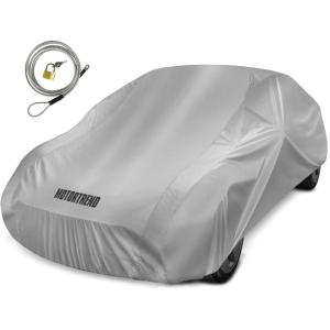 imageMotor Trend FlexCover Waterproof Car Cover for Rain Wind All Weather L Fits up to 190 x 70 x 50 inchesSilver