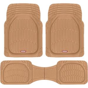 imageMotor Trend FlexTough Floor Mats for Cars Blue Deep Dish AllWeather Car Mats Waterproof Trimto Fit Automotive Floor Mats for Cars Trucks SUV Universal Floor Liner Car AccessoriesBeige