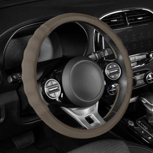 imageMotor Trend GripPlus Black Carbon Fiber Steering Wheel Cover Standard 15 inch Size Advanced Traction Grip Car Steering Wheel Cover for Truck Van SUV AutoBeige