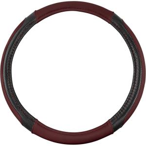 imageMotor Trend GripTech Sport Burgundy Steering Wheel Cover  Enhanced Traction and Comfort for Car Truck Van SUV  15 inch TwoTone DesignBurgundy