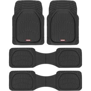 imageMotor Trend Original FlexTough Gray Rubber Car Floor Mats for 3 Row Vehicles Front ampamp Rear 2nd Row Deep Dish All Weather Automotive Heavy Duty Trim to Fit Automotive Liners for Cars Truck Van SUVBlack