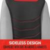 imageMotor Trend LuxeFit Gray Seat Covers for Cars Trucks Van SUV 2 Pack Premium Faux Leather Easy to Install Automotive Seat Covers with Storage Pockets Fits Most VehiclesBlackRed
