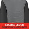 imageMotor Trend LuxeFit Gray Seat Covers for Cars Trucks Van SUV 2 Pack Premium Faux Leather Easy to Install Automotive Seat Covers with Storage Pockets Fits Most VehiclesSolid Gray