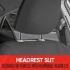 imageMotor Trend Premium LuxeSport Charcoal Gray Car Seat Covers for Front Seats  Premium Seat Protectors with Comfortable Mesh Back ampamp Faux Leather Headrest Interior Accessories for Car Truck Van SUVCharcoal Gray