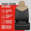 imageMotor Trend Premium LuxeSport Charcoal Gray Car Seat Covers for Front Seats  Premium Seat Protectors with Comfortable Mesh Back ampamp Faux Leather Headrest Interior Accessories for Car Truck Van SUVBeige