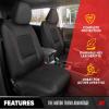 imageMotor Trend Seat Covers for Cars Trucks SUV Faux Leather 2Pack Blue Padded Car Seat Covers with Storage Pockets Premium Interior Car Seat CoverBlack  Red Full Coverage