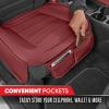 imageMotor Trend Seat Covers for Cars Trucks SUV Faux Leather 2Pack Blue Padded Car Seat Covers with Storage Pockets Premium Interior Car Seat CoverBurgundy Front Seats