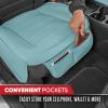 imageMotor Trend Seat Covers for Cars Trucks SUV Faux Leather 2Pack Blue Padded Car Seat Covers with Storage Pockets Premium Interior Car Seat CoverMint Front Seats