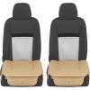 imageMotor Trend Seat Covers for Cars Trucks SUV Faux Leather 2Pack Blue Padded Car Seat Covers with Storage Pockets Premium Interior Car Seat CoverTan Beige Front Seats