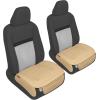 imageMotor Trend Seat Covers for Cars Trucks SUV Faux Leather 2Pack Blue Padded Car Seat Covers with Storage Pockets Premium Interior Car Seat CoverTan Beige Front Seats