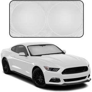 imageMotor Trend 1 Piece PopUp Auto Shade Universal Car Windshield Sun Shade for Front Window Collapsible Foldable Sunshade for Car Windshield Keeps Interior Cool Heat UV Small 61 x 29 inches Gray