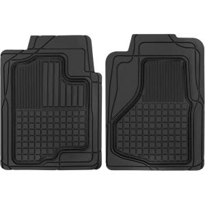 imageMotor Trend 2Piece Premium All Weather Rubber Floor Mats for Cars SUVs Trucks Heavy Duty Universal Fit Trim To Fit Protection 2 Front Floor MatsBlack