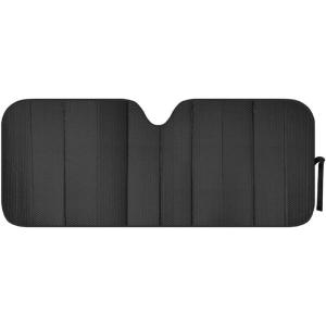 imageMotor Trend Front Windshield Sun Shade  Jumbo Accordion Folding Auto Sunshade for Car Truck SUV  Blocks UV Rays Sun Visor Protector  Keeps Your Vehicle Cool  66 x 27 InchBlack