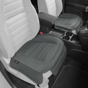 imageMotor Trend Seat Covers for Cars Trucks SUV Faux Leather 2Pack Blue Padded Car Seat Covers with Storage Pockets Premium Interior Car Seat CoverCharcoal Gray Front Seats