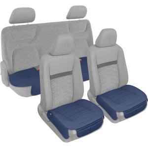 imageMotor Trend Seat Covers for Cars Trucks SUV Faux Leather Full Set Black Padded Car Seat Covers with Storage Pockets Premium Interior Car Seat CoverBlue