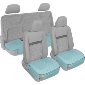 imageMotor Trend Seat Covers for Cars Trucks SUV Faux Leather Full Set Black Padded Car Seat Covers with Storage Pockets Premium Interior Car Seat CoverMint