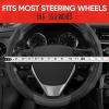 imageMotor Trend GripDrive Carbon Fiber Steering Wheel Cover NonSlip Sporty Racing Faux Leather Ergonomic Comfortable Handle Steering Wheel Cover for Cars Trucks Vans SUV  Fits Standard 15 Inch  BlackGray GripDrive