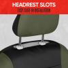 imageMotor Trend Black Cloth Car Seat Covers for Front Seats  Premium Automotive Bucket Seat Covers Made for Vehicles with Removable Headrests Interior Covers for Car Truck Van SUV Seat ProtectorGreen Front Seats