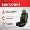 imageMotor Trend Black Cloth Car Seat Covers for Front Seats  Premium Automotive Bucket Seat Covers Made for Vehicles with Removable Headrests Interior Covers for Car Truck Van SUV Seat ProtectorGreen Front Seats