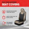 imageMotor Trend Gray Waterproof Seat Covers for Front Seats  Premium Neoprene Car Seat Protectors with Removable Headrest Interior Covers for Auto Truck Van SUVBeige Front Seats