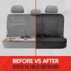 imageMotor Trend SpillGuard Neoprene Rear Seat Protector  Waterproof Bench Cover for Cars With Gray Stitching Padding for Kids ampamp DogsBeige Stitching