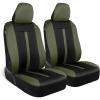 imageMotor Trend Black Cloth Car Seat Covers for Front Seats  Premium Automotive Bucket Seat Covers Made for Vehicles with Removable Headrests Interior Covers for Car Truck Van SUV Seat ProtectorGreen Front Seats