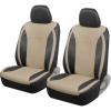 imageMotor Trend Gray Faux Leather Car Seat Covers for Front Seats  Automotive Bucket PU Leather Seat Covers for SUV Made for Vehicles with Removable Headrests Interior Covers for Car Truck Van SUVBeige TwoTone