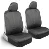 imageMotor Trend SpillGuard Waterproof Seat Covers for Front Seats Gray Stitching  Durable Neoprene Car Seat Protectors Easy to Install Interior Covers for Auto Truck Van SUVBeige Stitching