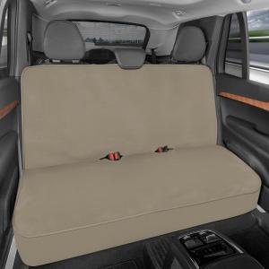 imageBDK AquaShield Rear Bench Car Seat Cover Waterproof Neoprene Back Seat Cover for Trucks Van SUV Ideal Car Seat Protector for Kids ampamp Dogs Automotive Car Accessories GrayTan Beige