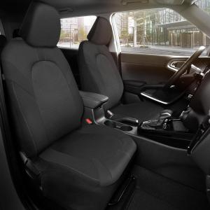 imageMotor Trend Black Cloth Car Seat Covers for Front Seats  Premium Automotive Bucket Seat Covers Made for Vehicles with Removable Headrests Interior Covers for Car Truck Van SUV Seat ProtectorBlack  Gray