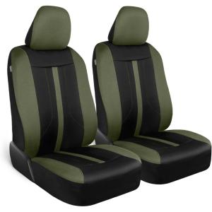imageMotor Trend Black Cloth Car Seat Covers for Front Seats  Premium Automotive Bucket Seat Covers Made for Vehicles with Removable Headrests Interior Covers for Car Truck Van SUV Seat ProtectorGreen Front Seats