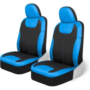 imageMotor Trend Gray Waterproof Seat Covers for Front Seats  Premium Neoprene Car Seat Protectors with Removable Headrest Interior Covers for Auto Truck Van SUVBlue Front Seats