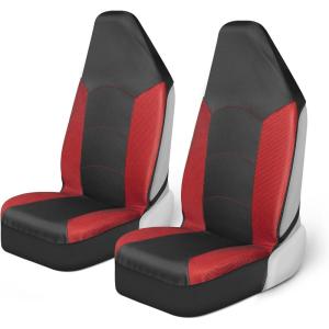 imageMotor Trend Mesh Red Car Seat Covers for Front Seats  Premium High Back Automotive Seat Covers Designed for Vehicles with Integrated Fixed Headrests Interior Seat Covers for Cars Trucks Vans SUVs