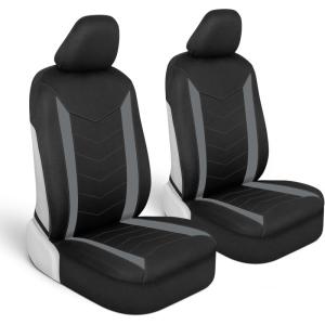 imageMotor Trend SpillGuard Seat Covers for Cars Trucks SUV  Gray Seat Covers with Waterproof Neoprene Lining Automotive Car Seat Covers for Front Seats Only Forros Para Asientos de CarroGray