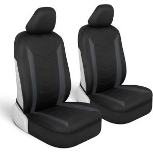 imageMotor Trend SpillGuard Seat Covers for Cars Trucks SUV  Gray Seat Covers with Waterproof Neoprene Lining Automotive Car Seat Covers for Front Seats Only Forros Para Asientos de CarroCharcoal Gray