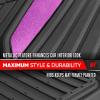 imageMotor Trend ChromeTech Car Floor Mats Full Set  Durable Rubber Floor Mats for Cars with Two Tone Accent All Weather Interior Protection for Front and Rear with NonSlip Backing Silver ChromeBlack  Pink
