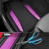 imageMotor Trend ChromeTech Car Floor Mats Full Set  Durable Rubber Floor Mats for Cars with Two Tone Accent All Weather Interior Protection for Front and Rear with NonSlip Backing Silver ChromeBlack  Pink