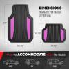 imageMotor Trend ChromeTech Car Floor Mats Full Set  Durable Rubber Floor Mats for Cars with Two Tone Accent All Weather Interior Protection for Front and Rear with NonSlip Backing Silver ChromeBlack  Pink