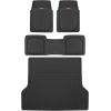 imageMotor Trend FlexTough Black Floor Mats for Cars ampamp Cargo Mat Full Set  All Weather Front ampamp Rear Rubber Automotive Floor Mats ampamp Cargo Liner for SUV Car ampamp Van  Interior Trunk Mat ampamp Floors CoverBlack