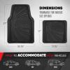 imageMotor Trend FlexTough Performance All Weather Rubber Car Floor Mats  3 Piece Floor Mats Automotive Liners for Cars Truck SUV HeavyDuty Waterproof BeigeSolid Black