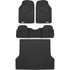imageMotor Trend FlexTough Performance All Weather Rubber Car Mats with Cargo Liner  Full Set Front ampamp Rear Floor Mats for Cars Truck SUV Automotive Floor Mats BlackBlack
