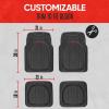 imageMotor Trend MT921BK FlexTough Tortoise  Heavy Duty Rubber Floor Mats for Car SUV Van ampamp Truck  All Weather Protection  Deep Dish BlackBlack