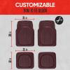 imageMotor Trend MT921BK FlexTough Tortoise  Heavy Duty Rubber Floor Mats for Car SUV Van ampamp Truck  All Weather Protection  Deep Dish BlackBurgundy